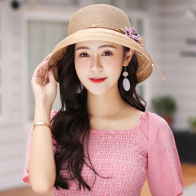 

Hat womens trip hand-woven hat sunhat Korean version of British fashion ins summer beach sun hat