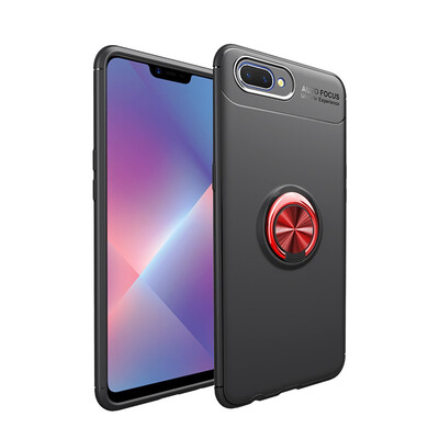 

Goowiiz Phone Case For Oppo A5A3sF9F9 ProA7XRealme 2 Pro Luxury Metal Ring Magnetic Bracket TPU Shockproof Cooling