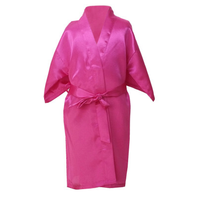 

Bathrobe for Children Satin Children Summer Kimono Bath Robes Bridesmaid Girl Dress Silk Child Nightgown Solid Robes