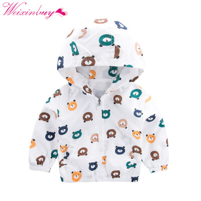 

Spring Autumn Hooded Windbreaker Outfits Cartoon Children Outerwear Print Kids Toddler Boy Jacket Coat Costume Baby Clothes