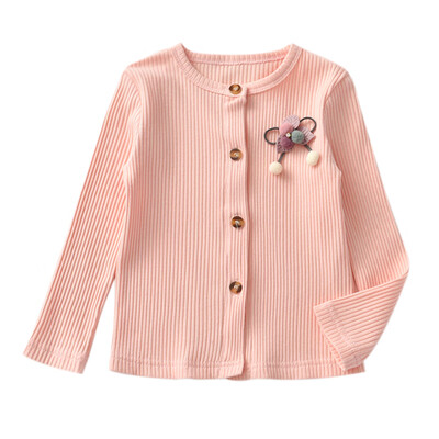 

Children Kids Autumn Baby Girl Cardigan With Floral Design Knitted Cotton Casual Outerwear T-shirt Clothes