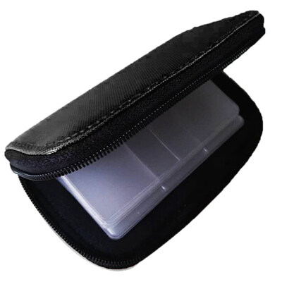 

Fashion Lady Solid Color Large Capacity Zip Faux Leather SIM CF Card Storage Bag