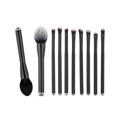 

Fashion Hot Sale10 PCSset Black Make Up Foundation Eyebrow Eye Shadow Blusher Blush Cosmetic Concealer Brushes Set Beauty Tools