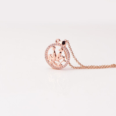 

12 Constellation Round Scorpio design glittering Necklace gold tone Fashion Jewelry Necklace