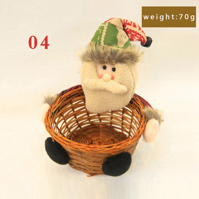 

Merry Christmas Candy Storage Basket Xmas Decoration Santa Claus Storage Basket