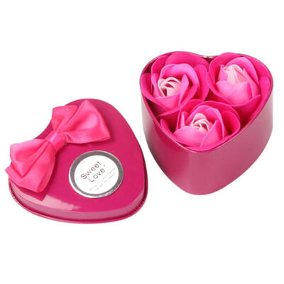 

9pcs Scented Soap Rose Flowers Perfumed Iron Box Valentiners Wedding Party Decoration Gifts Bath Body Soaps Dried Flowers MN
