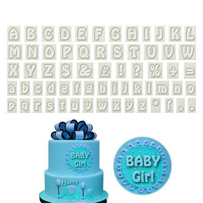 

64PCS DIY Baking Tools English Alphabet Symbol Fondant Plastic Cutting Fondant English Biscuit Baking Molds Kitchen Tools