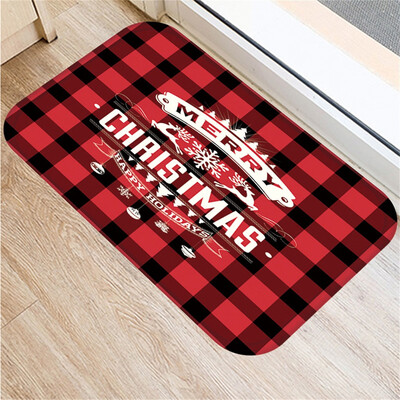 

Gobestart Christmas Print Doormat Xmas Kitchen Bathroom Anti-Slip Floor Mat Carpet Foot Pad Rug