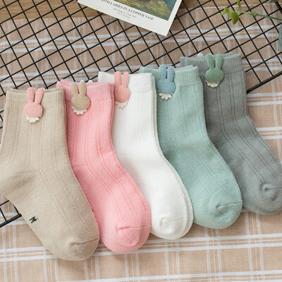 

5 Pairs Girls Cute Cartoon Rabbit Cotton Socks Childrens Kids Novelty Design