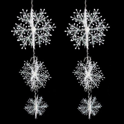 

White Snowflake Christmas Decortions For Home Christmas Tree Ornaments Holiday Festival Party Home Decor
