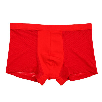 

Breathable Mesh Design Underwear Fashion Comfortable Solid Color Mid-rise Mens Boxers