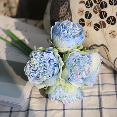 

Siaonvr Artificial Silk Fake Flowers Peony Floral Wedding Bouquet Bridal Hydrangea A