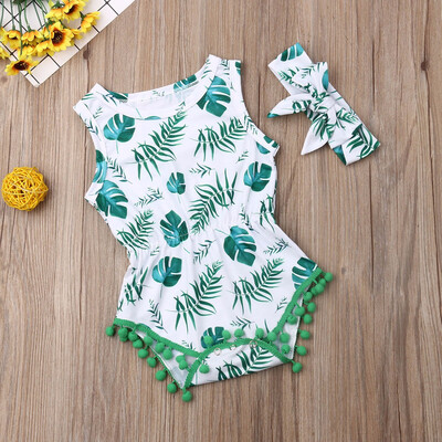 

Newborn Infant Baby Girl Boy 2pcs Outfit Romper Jumpsuit Bodysuit Clothes Set Autumn Spring Headband 0-24 Months 2pcs Cotton