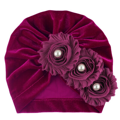 

New Autumn Soft Cute Newborn Baby Pearl Design Girls Caps Infant Casual Hat Headwear Cute Turban Elastic Cap