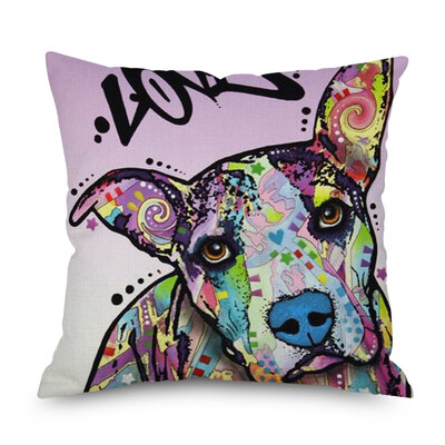 

Watercolor Dog Print Sofa Bed Home Decoration Festival Pillow Case Cushion Cover