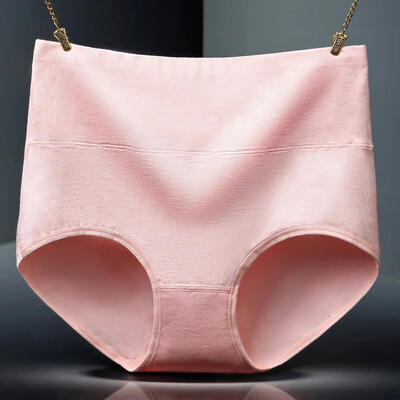 

Women Hip Elastic Briefs Cotton High Waist Panties Solid Color Breathable Underwear New 2019