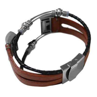 

〖Follure〗Replacement Leather Wristband Band Strap Bracelet For Fitbit Charge 2 BK