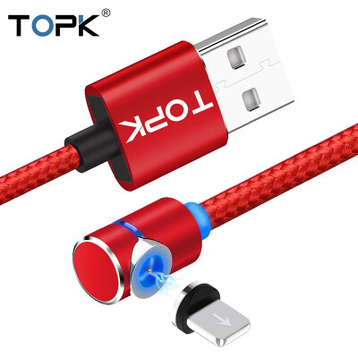 

TOPK 2m RLine-L 90 Degree L Type Magnetic Cable Nylon Braided LED Magnet Cable for iPhone 6 7 8 X