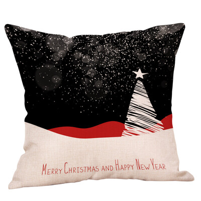

Tailored Christmas Pillow Case Glitter Cotton Linen Sofa Throw Cushion Cover Home Decor
