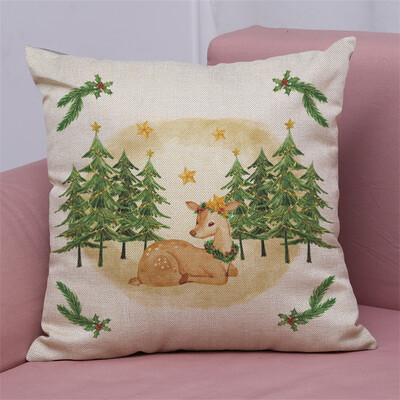

Tailored New Christmas Cotton Linen Pillow Case Sofa Cushion Cover Home Decor