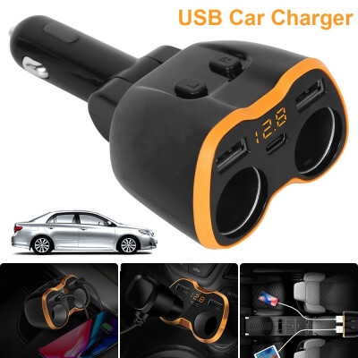 

Willstar USB Car Charger Cigarette Lighter Splitter USB C Power Socket Adapter with 2 Separate Switch Sockets