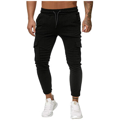 

Gobestart Men Splicing Gradient Overalls Casual Pocket Sport Work Casual Trouser Pants