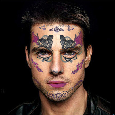 

〖Follure〗Halloween Temporary Face Art Waterproof Mask Sugar Skull Tattoo Beauty Sticker