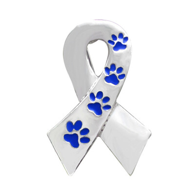 

Ribbon Pin Silver Color Metal Paw prints Brooch For Women Men Dog Lover Suit Shirt Collar Lapel Pins Fashion Jewelry Gift