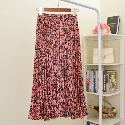 

Autumn Womens Mid Skirt Fashion Hong Kong Retro Skirt Sexy Leopard Lady high Waist Loose Skirt