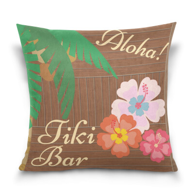 

ALAZA 16 X 16 inch Pillow Case Decorative Cushion Cover Hawaii Bar Poster Pattern Pillowcase