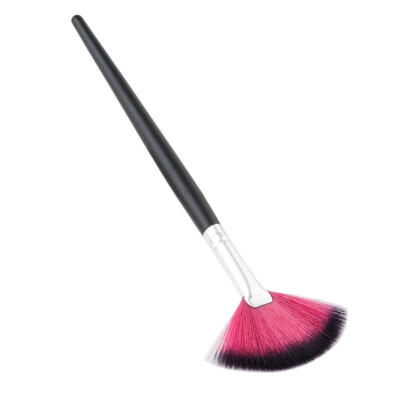 

New black Foundation Brush fan-shaped brush wood handle makeup brush nylon hair makeup brush black handle makeup