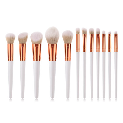 

Premium Makeup Brush 8pcs Set Foundation Blending Blush Concealer Eye Shadow Synthetic Fiber Bristles Kit Gold