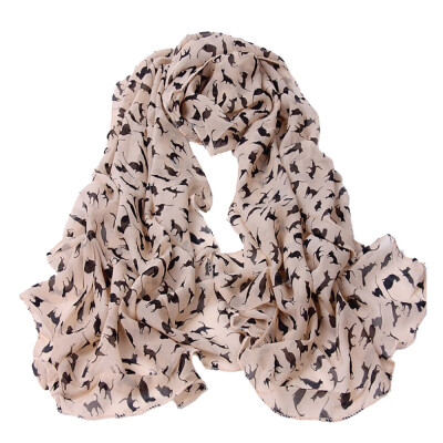 

Gobestart Fashion Women Little Cat Long Soft Wrap Scarf Shawl Scarf