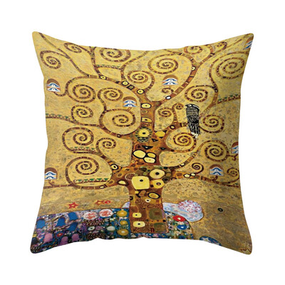 

Vintage Khaki Imagining Figure Painting Pillowcase with Invisible Zipper Home Retro Pillowcase for Living Room Washable