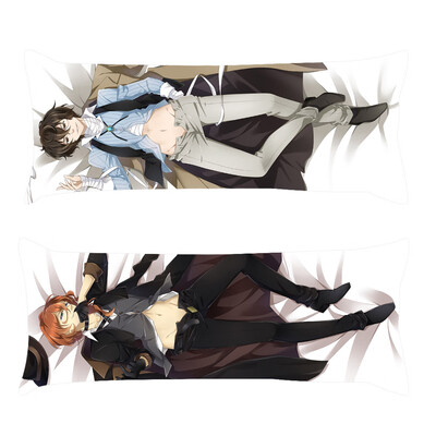 

Anime Dazai Osamu Nakahara Chuuya Body Pillowcase Peach Skin 2WAY Double-sided Different Printing Pillow Cover