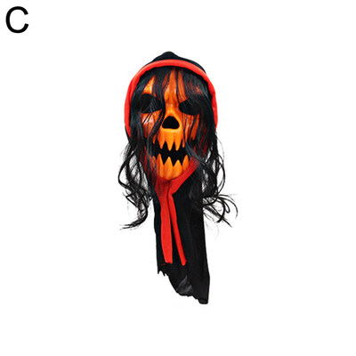 

Scary Horrible Skull Simulate Hair Mask Cosplay Halloween Costumes Party Prop