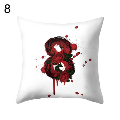 

Rose Number Figure Pillow Case Cushion Cover Sofa Bed Car Cafe Office Decoration