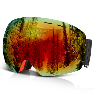 

Lixada Ski Snowboard Goggles OTG Anti-fog UV Protection Snow Goggles Spherical Dual Lens Design Detachable Strap Helmet Compatible