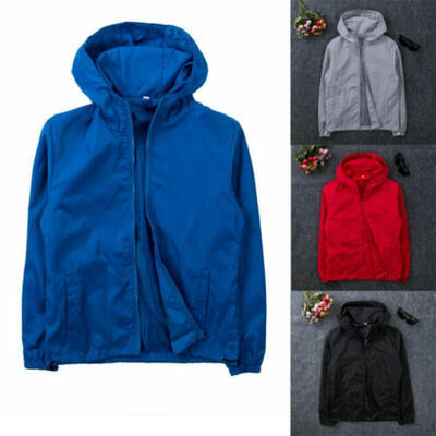 

US Fashion Men Waterproof Hooded Jacket Outdoor Camping Windbreaker Outwear Coat