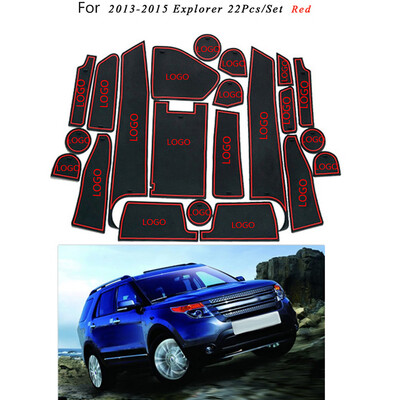 

22pcs Replacement for Ford Explorer 2013-2015 Door Pad Interior Accessories Gate Cushion Anti-Dirty Cup Mat
