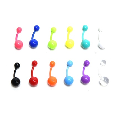 

New Arrival Non-allergenic BioFlex Flexible Candy Colored Navel Belly Ring