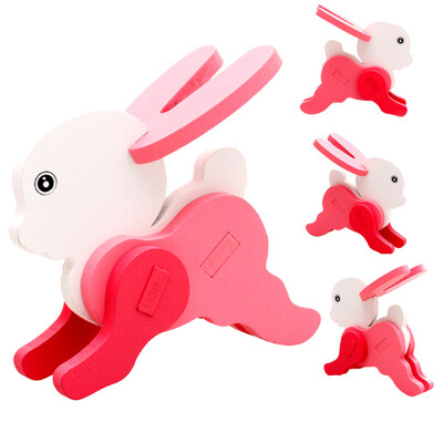 

Siaonvr Montessori Mini 3D Puzzle Kids Educational Funny Toy Wooden Colorful Jigsaw Gift