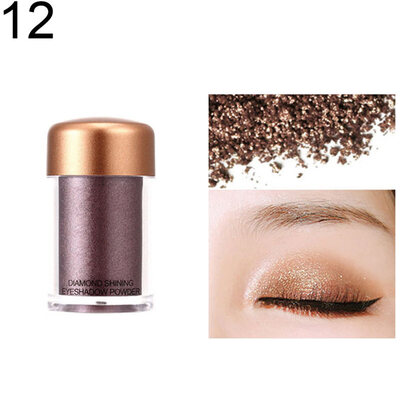 

12 Colors Shiny Eyeshadow Powder Glitter Pigment Makeup Brightening Highlighter