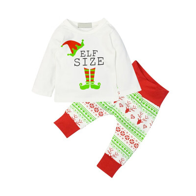 

Christmas Baby Clothes Set Print Letter T-shirt Print Pants Fashion Girl Boy Clothes Set Festival Children Clothing