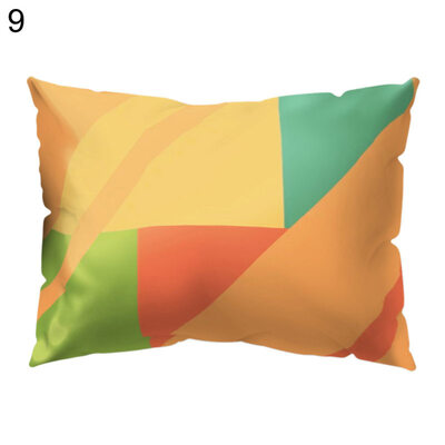 

Color Block Stripe Circle Pillow Case Cushion Cover Sofa Bed Car Office Decor