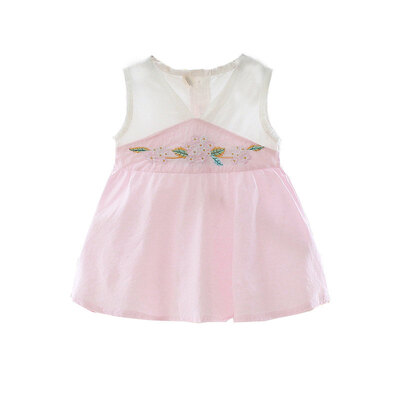 

Summer Casual Baby Girls Floral Pattern Sleeveless Dress Kids Toddler Chinese Style Pageant Sundress