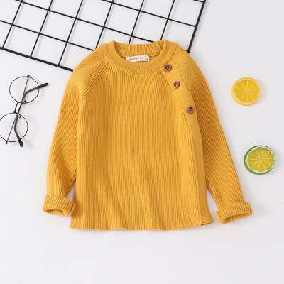 

Children Kids Sweater Winter Warm Baby Boy Girl Clothes Button Design Knitted Cotton Outerwear Clothes 1-6T