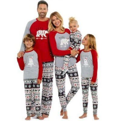 

Christmas Family Matching Pajamas Set Adult Women Kids Sleepwear Nightwear US