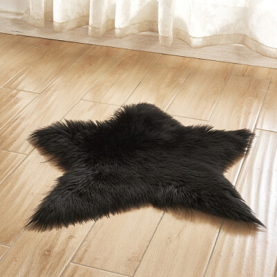 

Gobestart Pentagram floor mat Non Slip Rug Mats Hairy Soft Fluffy Faux Fur Carpet Mat Home