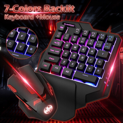 

New USB Illuminated One-handed Keyboard Hand Game Artifact Left Hand Game Backlight Keypad Mouse